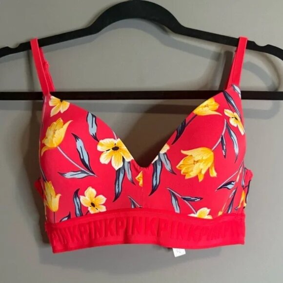 Victoria's Secret Other - Pink Victoria Secret Floral Wear Everywhere Wireless Lightly Bra Size 32 D